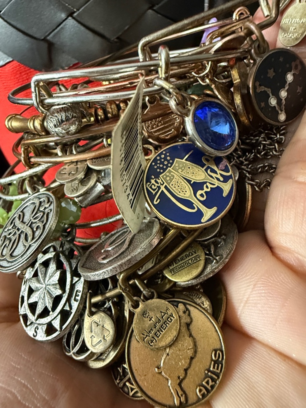 ALEX and ANI 5/25 or $8 Each Vintage Mixed Gold Silver Rose Charm Bracelets - Picture 8 of 8
